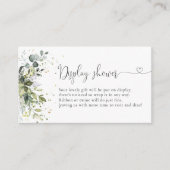 Eucalyptus Bloemen Groen Display Douche Informatiekaartje (Voorkant)