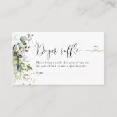 Eucalyptus Bloemen Groene Luier Raffle Informatiekaartje (Voorkant)