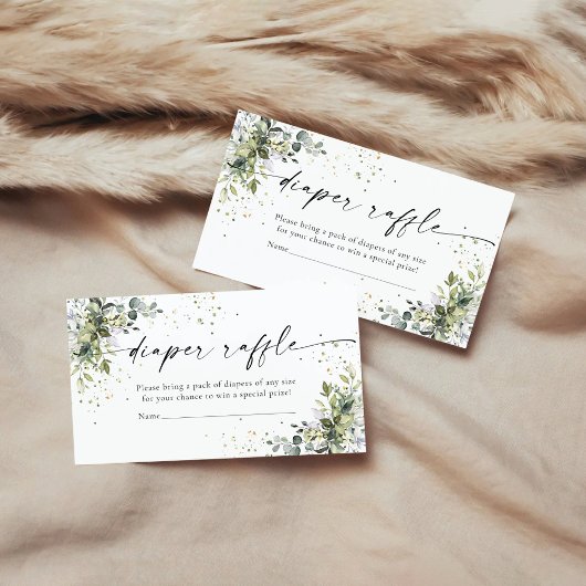 Eucalyptus Bloemen Groene Luier Raffle Informatiekaartje