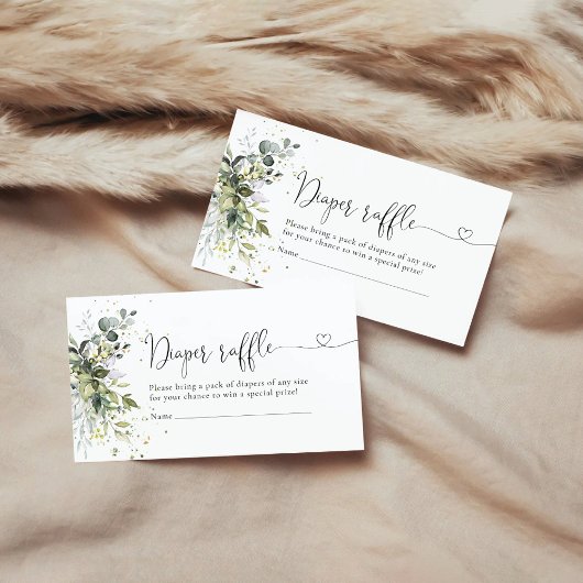 Eucalyptus Bloemen Groene Luier Raffle Informatiekaartje