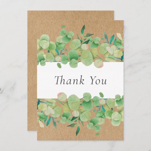 Eucalyptus Bloemen Groene Planten Rustige Kraft Be Bedankkaart (Voorkant / Achterkant)