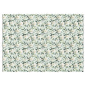 Eucalyptus Bloemen Groene Witte Stof Tafelkleed (Voorkant (Horizontaal))
