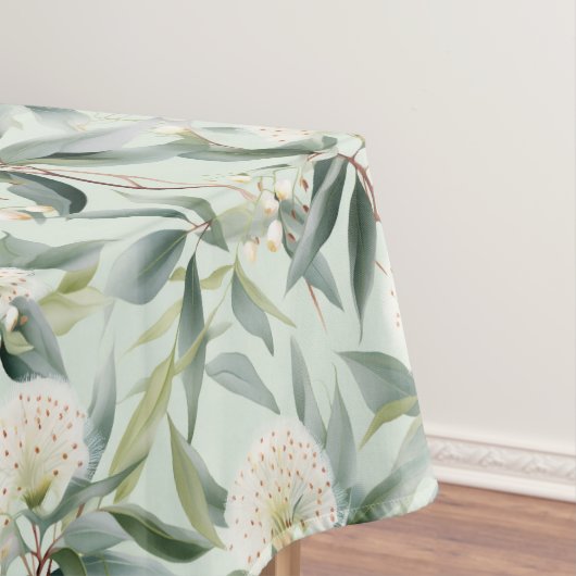 Eucalyptus Bloemen Groene Witte Stof Tafelkleed (Voorbeeld)
