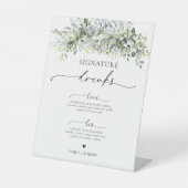 Eucalyptus Bloemen handtekening Drinken teken Reclamebord Met Voetstuk (Voorkant)