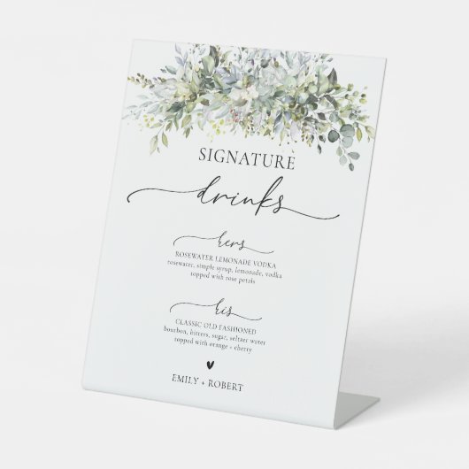Eucalyptus Bloemen handtekening Drinken teken Reclamebord Met Voetstuk (Voorkant)