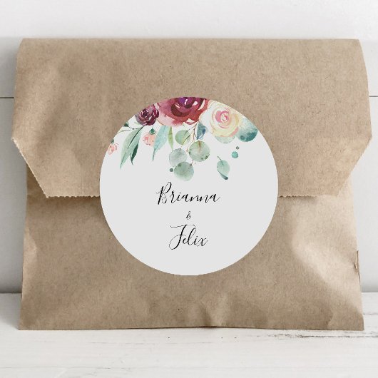Eucalyptus Bloemen Huwelijksenvelop Seals Ronde Sticker