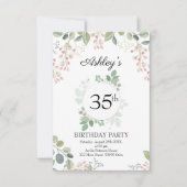 Eucalyptus Bloemen & Krans Verjaardag Kaart (Voorkant)