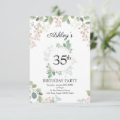 Eucalyptus Bloemen & Krans Verjaardag Kaart (Staand voorkant)