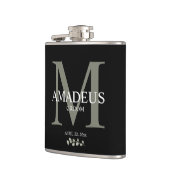 Eucalyptus bloemen monogram bruidegom heupfles (Links)