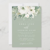 Eucalyptus Bloemen Salie Groene bruiloft uitnodigi Kaart (Voorkant)