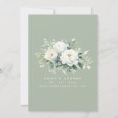 Eucalyptus Bloemen Salie Groene bruiloft uitnodigi Kaart (Achterkant)