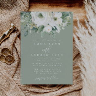 Eucalyptus Bloemen Salie Groene bruiloft uitnodigi Kaart