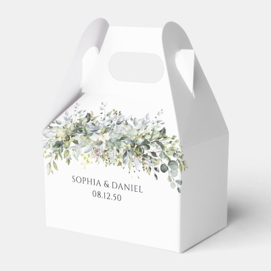 Eucalyptus Bloemen Trouwceremonie Favor Box Bedankdoosjes (Voorkant Zijde)