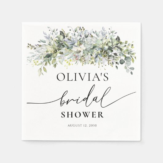 Eucalyptus Bloemen Trouwceremonie Servet (Voorkant)