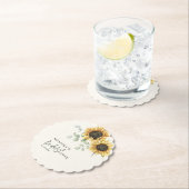 Eucalyptus Bloemen Zonnebloem Bruidsdiner Kartonnen Onderzetters (Insitu)