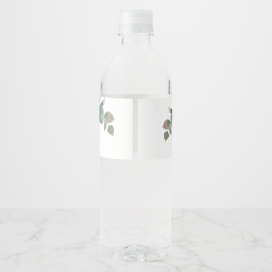 Eucalyptus Bloemen Zonnebloem Bruiloft Waterfles Etiket (Achterkant)