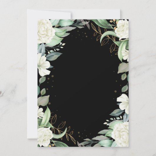 Eucalyptus Bloemen Zwart Twintig 20ste Verjaardag Kaart (Achterkant)