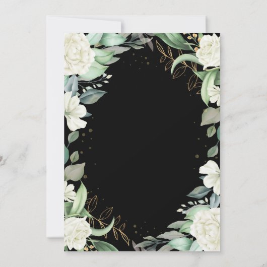 Eucalyptus Bloemen Zwart Zoet Zestien 16 Verjaarda Kaart (Achterkant)