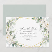 Eucalyptus bloemenbewaar de datum uitnodiging (Voorkant / Achterkant)