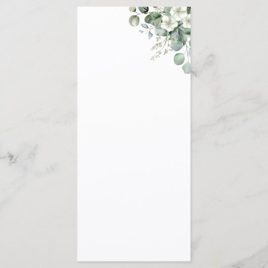 Eucalyptus bloemenbladeren Laten we het script bru Menu (Achterkant)