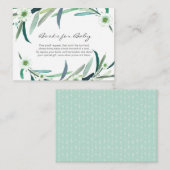 Eucalyptus bloemenboeken voor Baby Kaart (Voorkant / Achterkant)