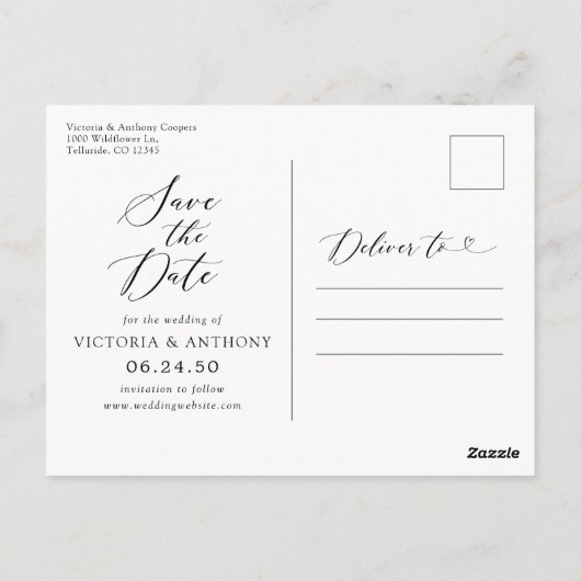 Eucalyptus bloemenbruiloft Bewaar de datum Briefka Briefkaart (Achterkant)