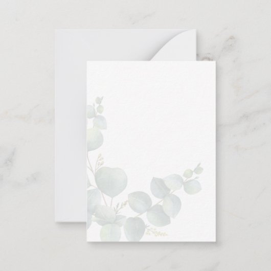 Eucalyptus bloemenbruiloft Bewaar de datum Notitiekaartje (Achterkant)