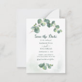 Eucalyptus bloemenbruiloft Bewaar de datum Notitiekaartje (Voorkant)