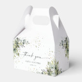 Eucalyptus bloemengroen Baby shower Bedankdoosjes (Achterkant)