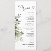 Eucalyptus bloemengroen Baby shower Menu (Voorkant)