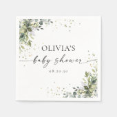 Eucalyptus bloemengroen Baby shower papier Servet (Voorkant)