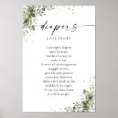 Eucalyptus bloemengroen Baby shower Poster (Voorkant)