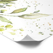 Eucalyptus bloemengroen Baby shower Poster (Hoek)