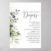 Eucalyptus bloemengroen Baby shower Poster (Voorkant)