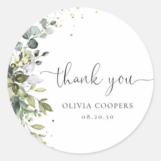 Eucalyptus bloemengroen Baby shower Sticker (Voorkant)