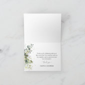 Eucalyptus bloemengroen bedankje bedankkaart (Binnen)