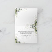 Eucalyptus bloemengroen bedankje bedankkaart (Binnen)