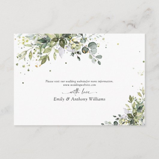 Eucalyptus bloemengroen Behuizing Kaart (Achterkant)