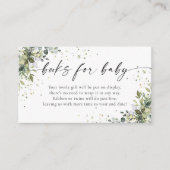 Eucalyptus bloemengroen boeken voor Baby Informatiekaartje (Voorkant)