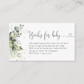 Eucalyptus bloemengroen boeken voor Baby Informatiekaartje (Voorkant)