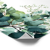 Eucalyptus Bloemengroen Doop Welkomstbord Poster (Hoek)