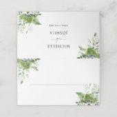 Eucalyptus Bloemengroen Elegante bruiloft Plaatskaartje (Buitenkant ongevouwen)
