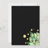 Eucalyptus bloemengroen zwart en goud bruiloft kaart (Achterkant)