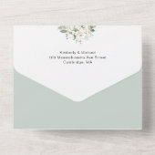 eucalyptus bloemenhuwelijk lijst all in one uitnodiging (Achterkant)