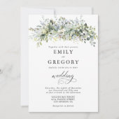 eucalyptus bloemenhuwelijksceremonie uitnodiging (Voorkant)