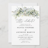 eucalyptus bloemenhuwelijksceremonie uitnodiging (Voorkant)