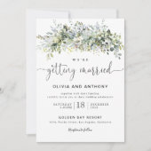 eucalyptus bloemenhuwelijksceremonie uitnodiging (Voorkant)