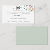 Eucalyptus Bloemenkalligrafie Bruiloft RSVP Informatiekaartje (Voorkant / Achterkant)