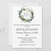 Eucalyptus bloemenkrans twee worden één bruiloft kaart (Voorkant)