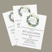 Eucalyptus bloemenkrans twee worden één bruiloft kaart